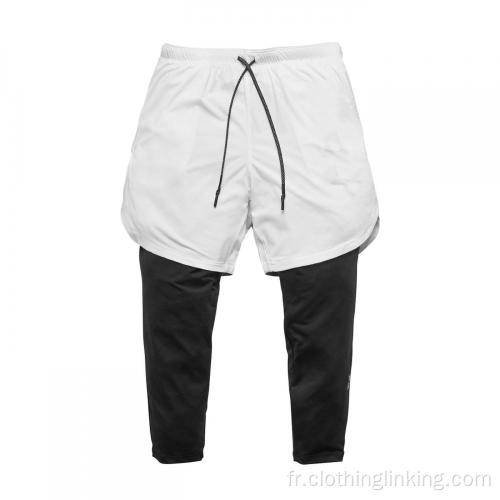 Short de course avec short de compression interne